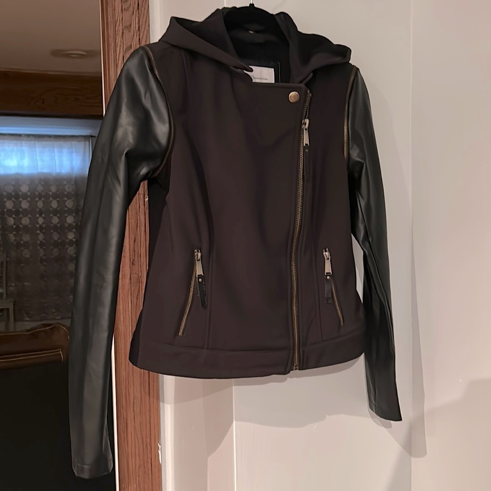 BCBG leather and rain proof jacket
